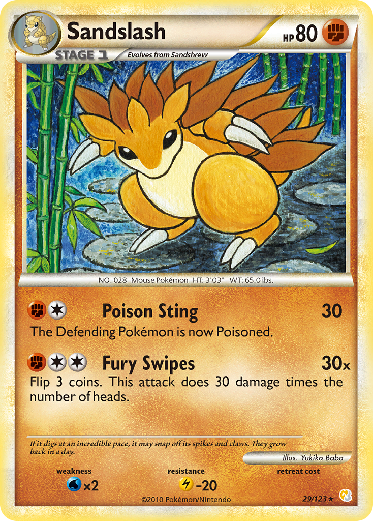 Sandslash (29/123) [HeartGold & SoulSilver: Base Set] | Golgari Games