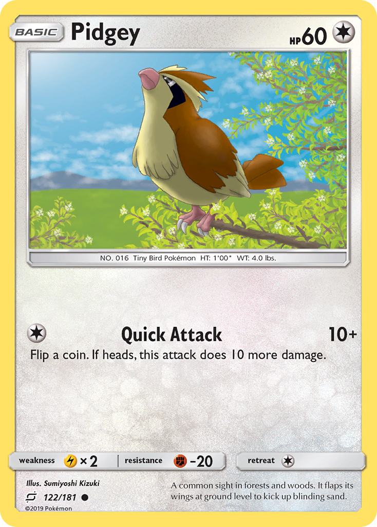 Pidgey (122/181) [Sun & Moon: Team Up] | Golgari Games