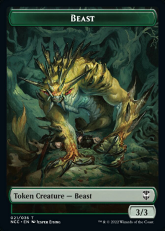 Beast // Saproling Double-sided Token [Streets of New Capenna Commander Tokens] | Golgari Games