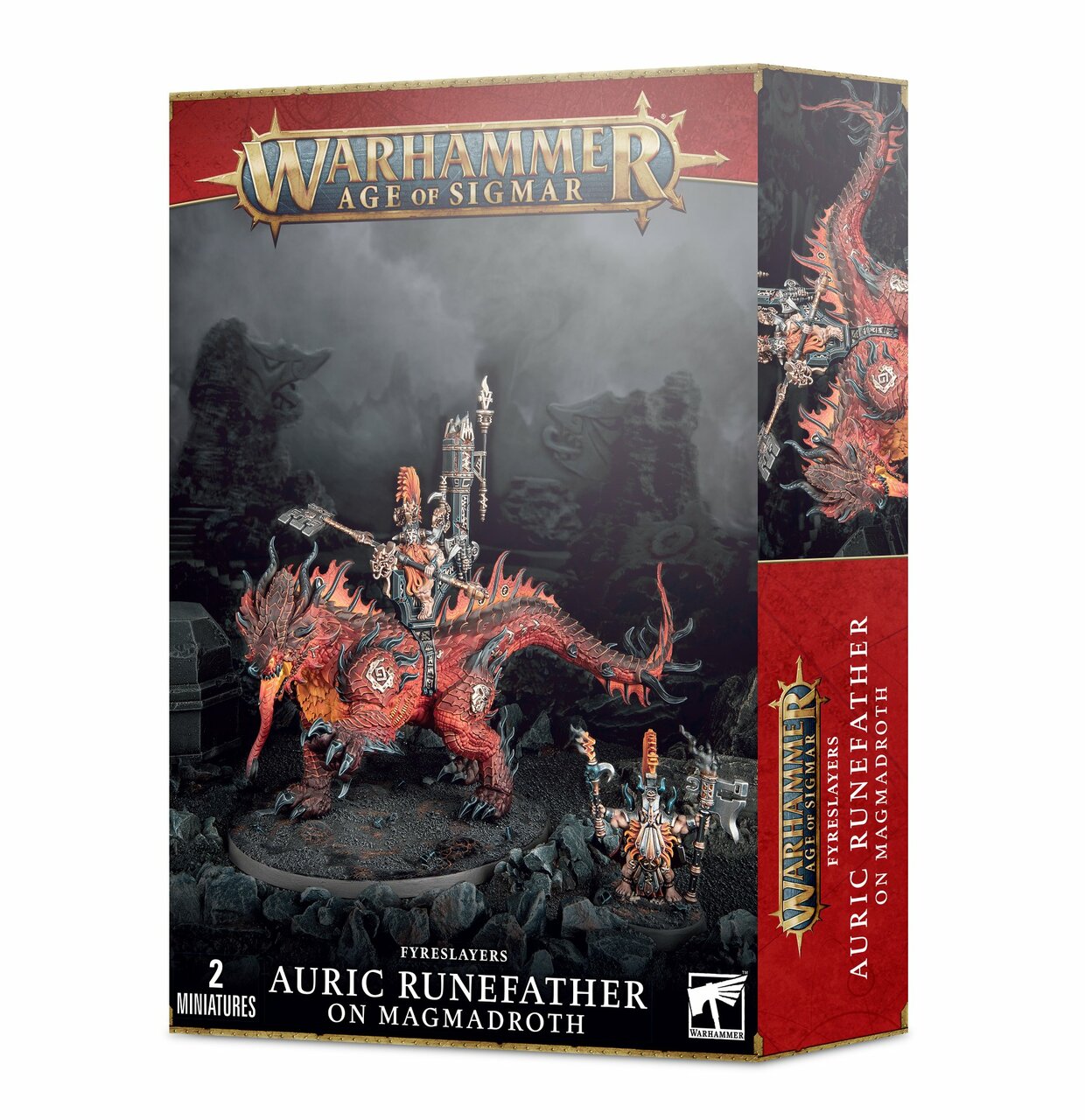 Warhammer Age of Sigmar: Fyreslayers Auric Runefather on Magmadroth | Golgari Games