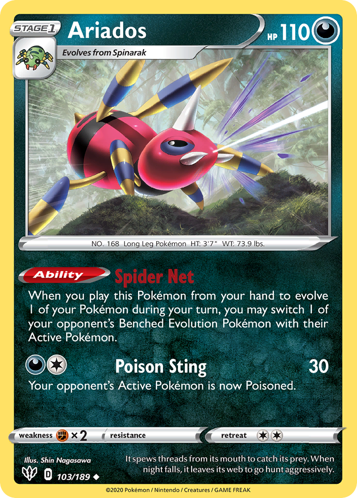 Ariados (103/189) [Sword & Shield: Darkness Ablaze] | Local Legends