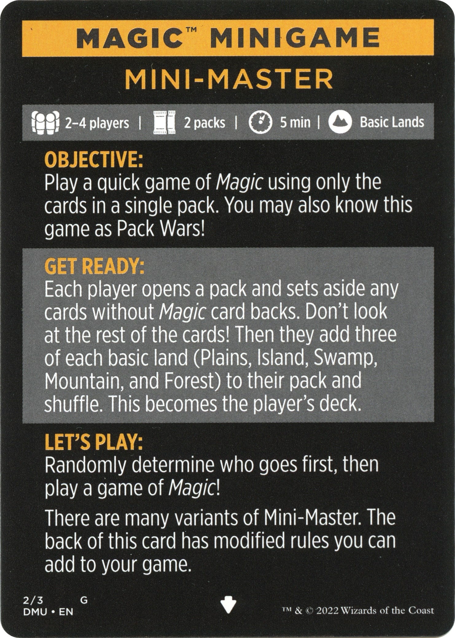 Mini-Master (Magic Minigame) [Dominaria United Minigame] | Local Legends