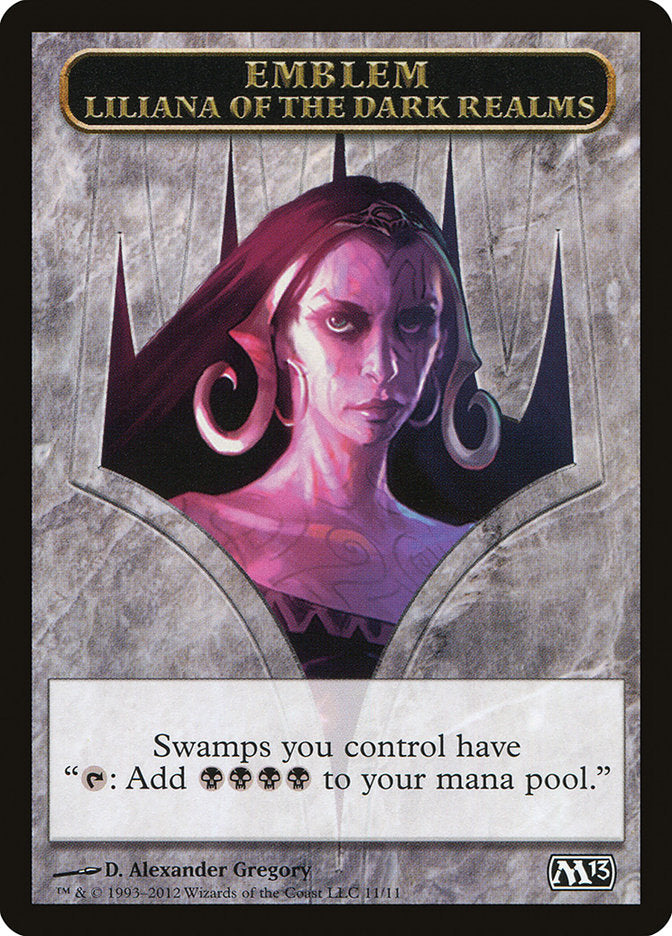 Liliana of the Dark Realms Emblem [Magic 2013 Tokens] | Golgari Games