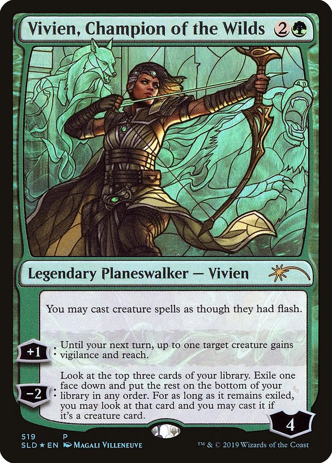 Vivien, Champion of the Wilds (Stained Glass) [Secret Lair Drop Promos] | Golgari Games