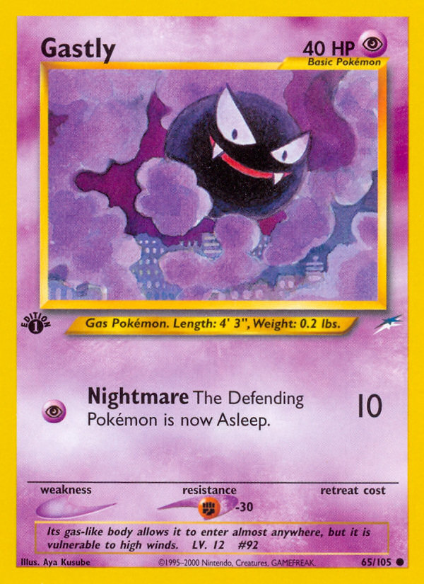 Gastly (65/105) [Neo Destiny 1st Edition] | Golgari Games