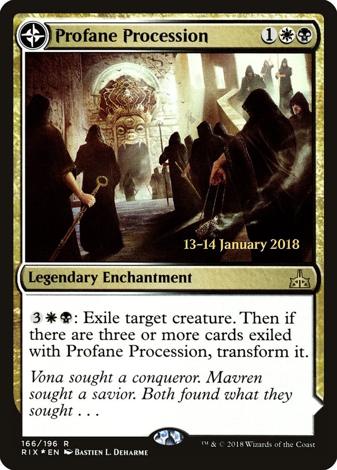 Profane Procession // Tomb of the Dusk Rose [Rivals of Ixalan Prerelease Promos] | Local Legends
