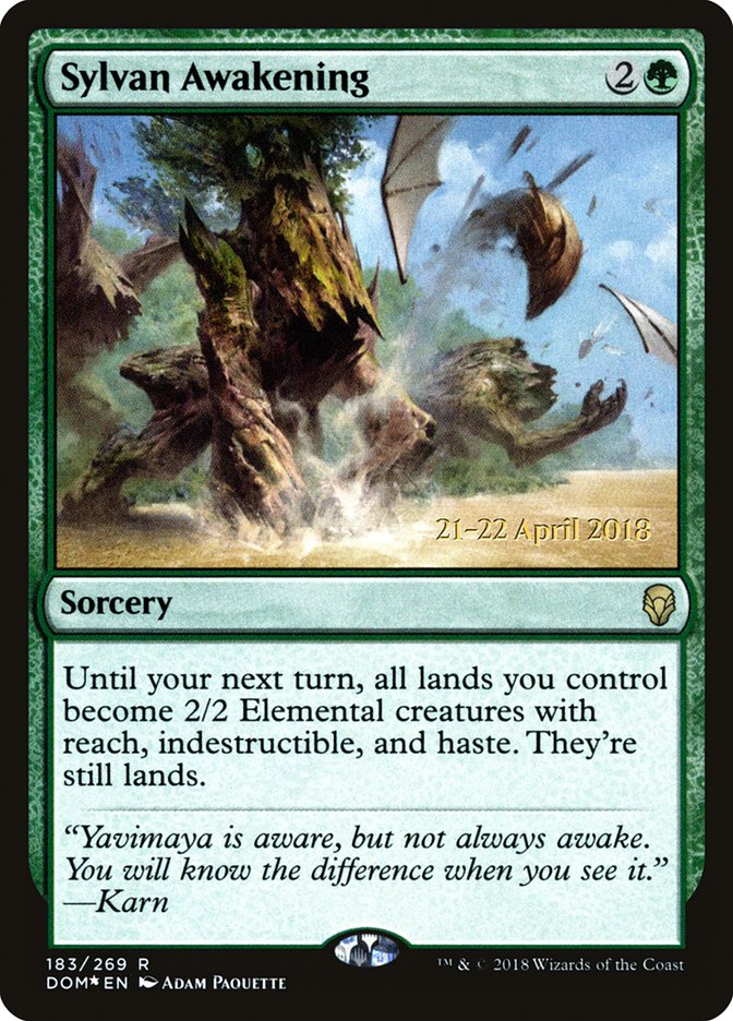 Sylvan Awakening [Dominaria Prerelease Promos] | Golgari Games