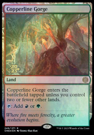 Copperline Gorge [Phyrexia: All Will Be One Prerelease Promos] | Golgari Games