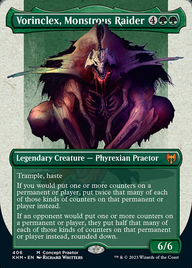 Vorinclex, Monstrous Raider (Borderless Concept Praetors) [Phyrexia: All Will Be One] | Golgari Games