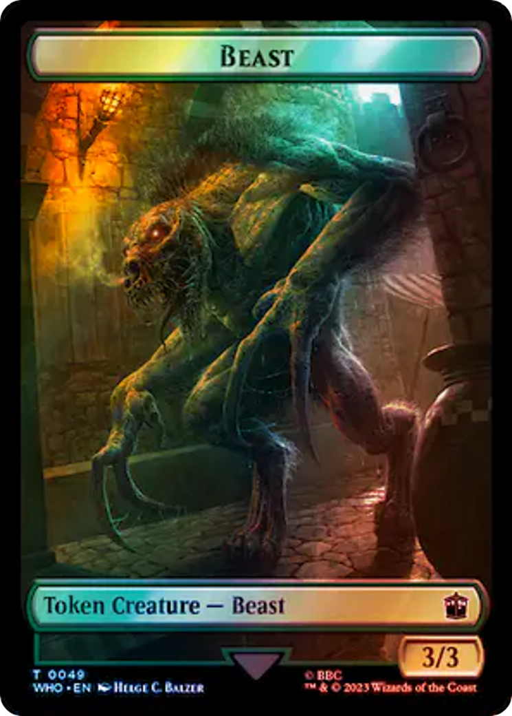 Dalek // Beast Double-Sided Token (Surge Foil) [Doctor Who Tokens] | Golgari Games