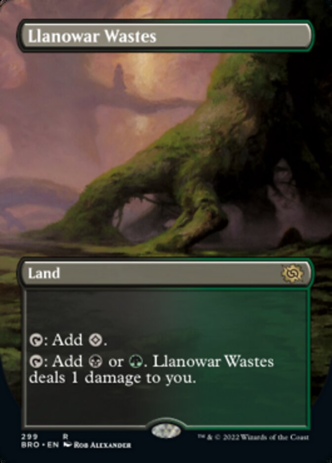 Llanowar Wastes (Borderless Alternate Art) [The Brothers' War] | Golgari Games