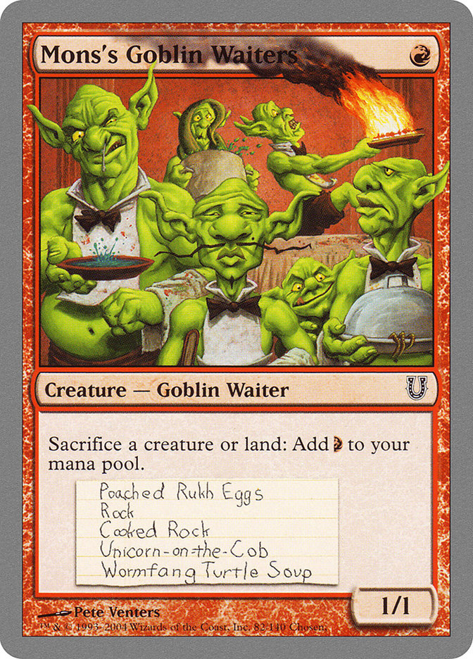 Mons's Goblin Waiters [Unhinged] | Golgari Games