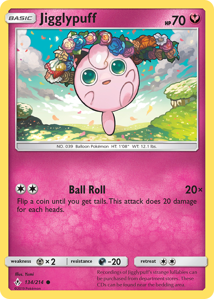 Jigglypuff (134/214) [Sun & Moon: Unbroken Bonds] | Golgari Games