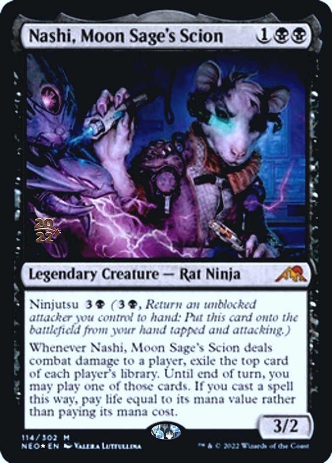 Nashi, Moon Sage's Scion [Kamigawa: Neon Dynasty Prerelease Promos] | Golgari Games