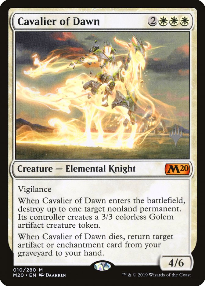 Cavalier of Dawn (Promo Pack) [Core Set 2020 Promos] | Golgari Games