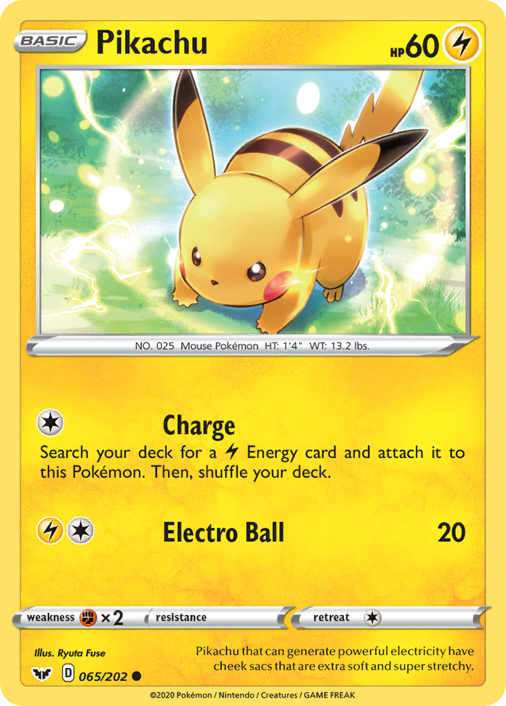 Pikachu (065/202) [Sword & Shield: Base Set] | Golgari Games