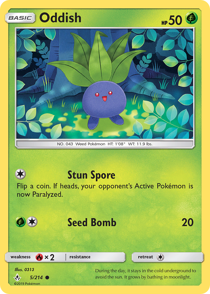 Oddish (5/214) [Sun & Moon: Unbroken Bonds] | Local Legends