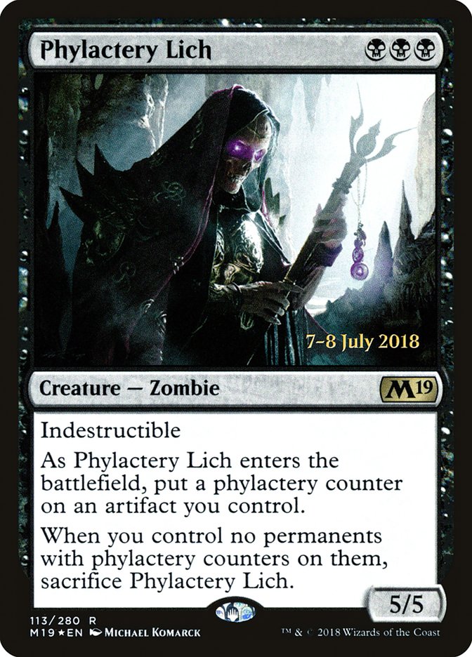 Phylactery Lich [Core Set 2019 Prerelease Promos] | Golgari Games