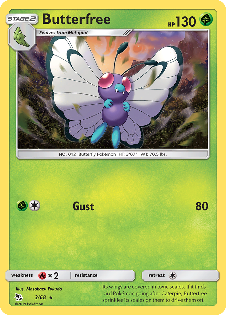 Butterfree (3/68) [Sun & Moon: Hidden Fates] | Golgari Games