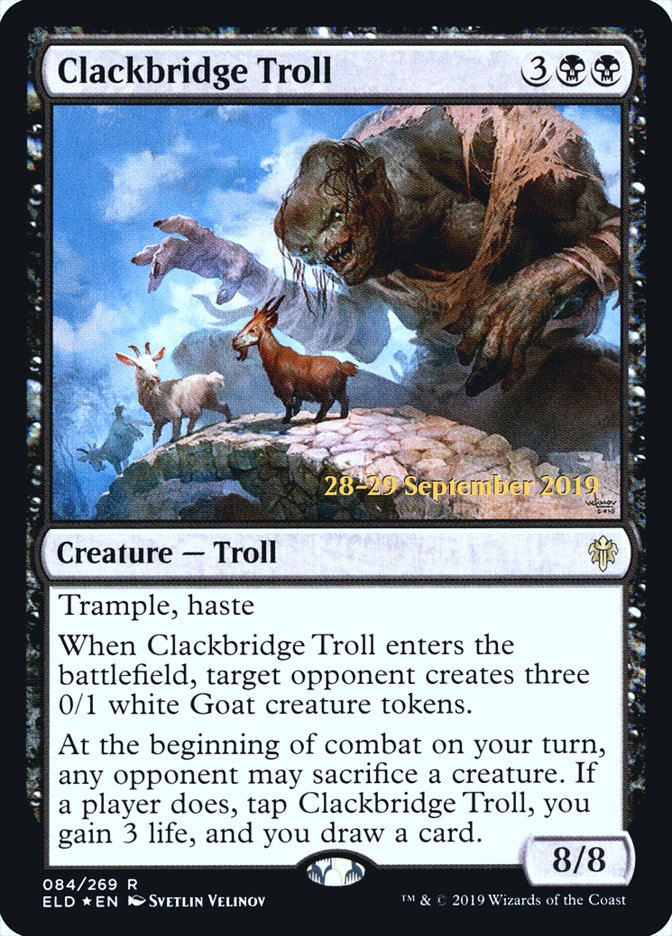 Clackbridge Troll [Throne of Eldraine Prerelease Promos] | Golgari Games