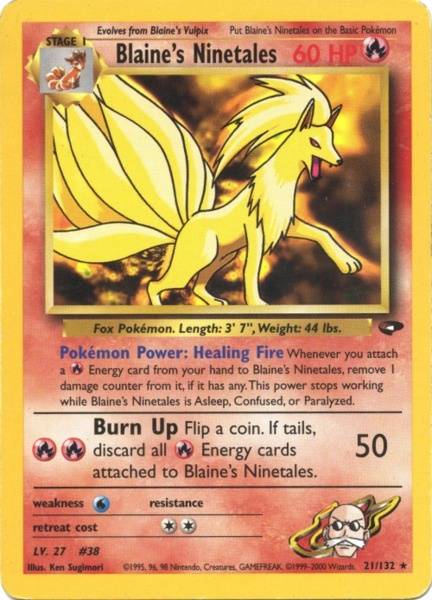 Blaine's Ninetales (21/132) [Gym Challenge Unlimited] | Golgari Games