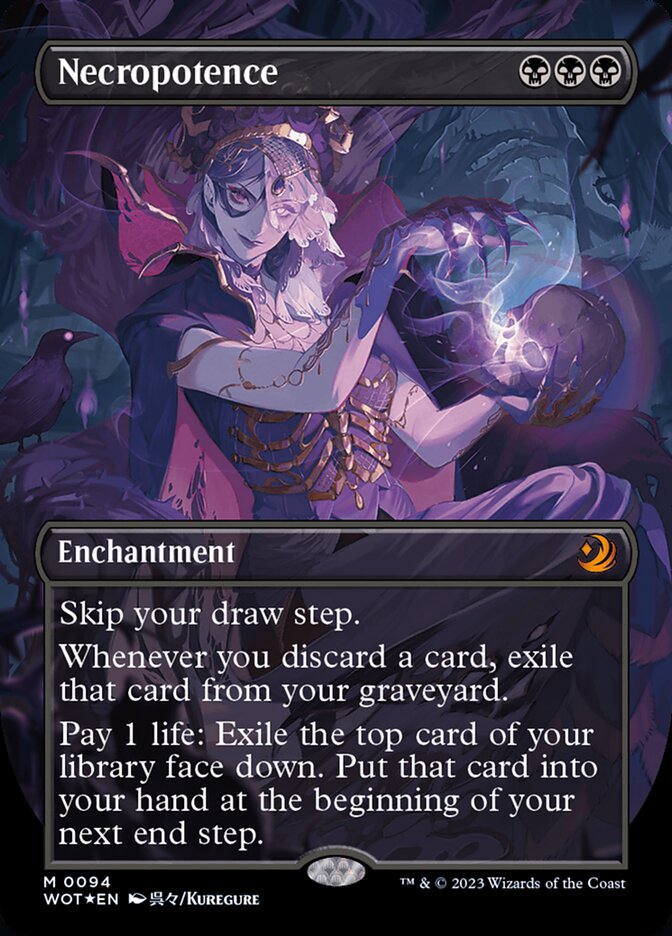 Necropotence (Anime Borderless) (Confetti Foil) [Wilds of Eldraine: Enchanting Tales] | Local Legends
