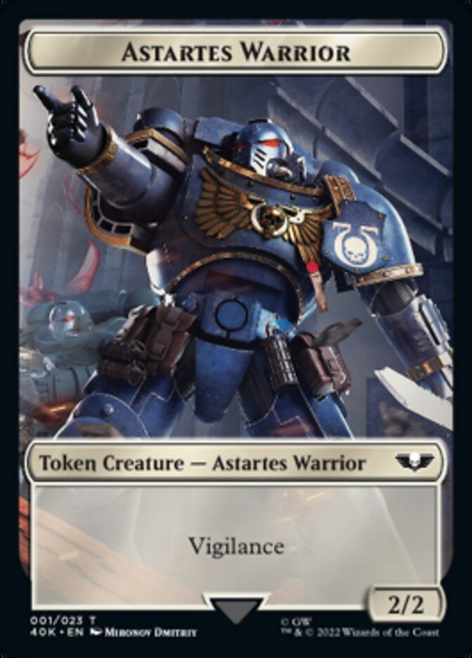 Astartes Warrior // Cherubael Double-sided Token (Surge Foil) [Universes Beyond: Warhammer 40,000 Tokens] | Golgari Games