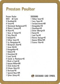 1996 Preston Poulter Decklist Card [World Championship Decks] | Local Legends