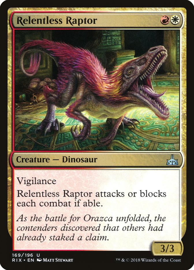 Relentless Raptor [Rivals of Ixalan] | Golgari Games