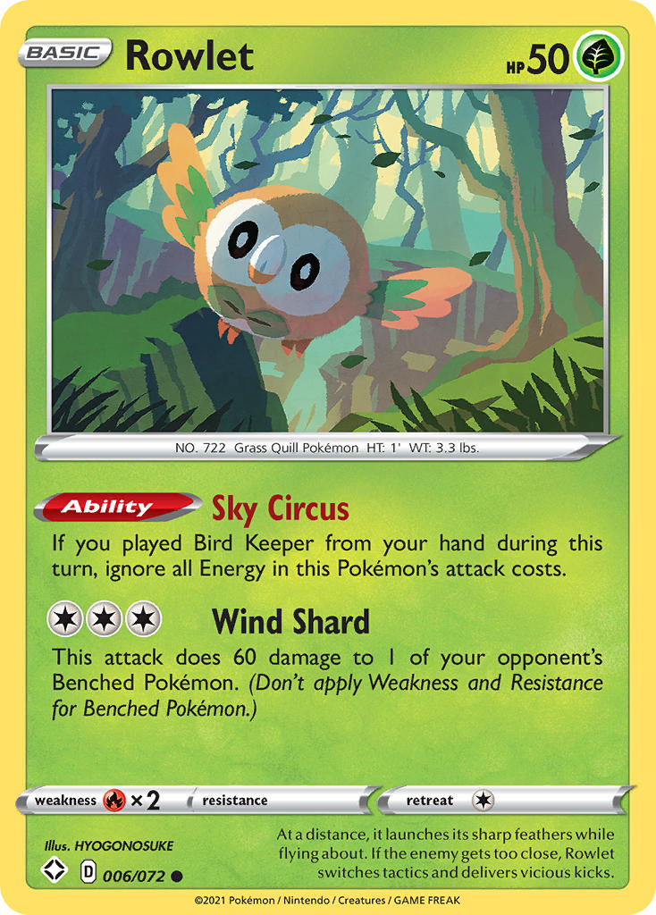 Rowlet (006/072) [Sword & Shield: Shining Fates] | Golgari Games