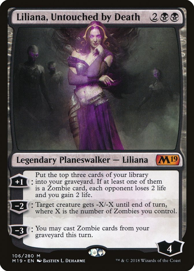 Liliana, Untouched by Death [Core Set 2019] | Local Legends