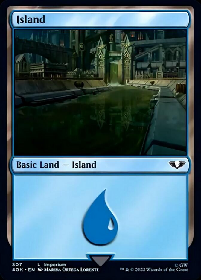 Island (307) (Surge Foil) [Universes Beyond: Warhammer 40,000] | Local Legends