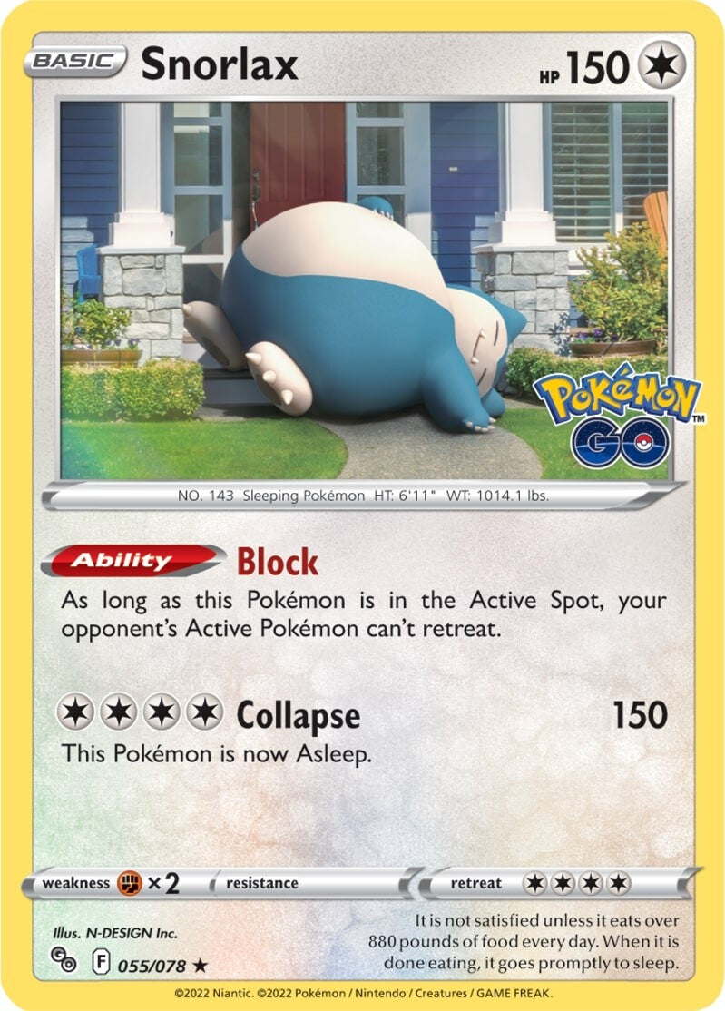 Snorlax (055/078) [Pokémon GO] | Golgari Games