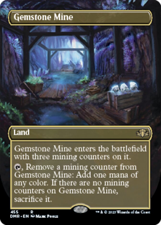 Gemstone Mine (Borderless Alternate Art) [Dominaria Remastered] | Local Legends