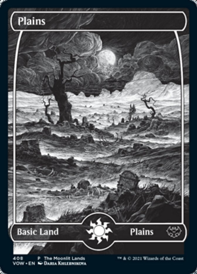 Plains (The Moonlit Lands) (Foil Etched) [Innistrad: Crimson Vow Promos] | Golgari Games