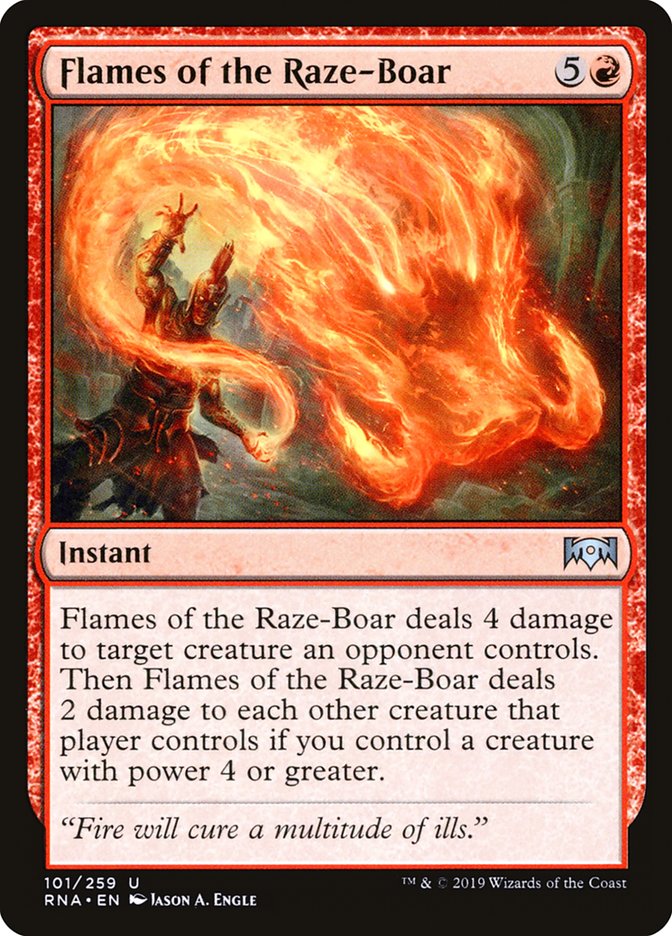 Flames of the Raze-Boar [Ravnica Allegiance] | Golgari Games