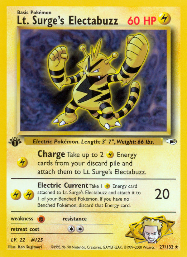 Lt. Surge's Electabuzz (27/132) [Gym Heroes 1st Edition] | Golgari Games