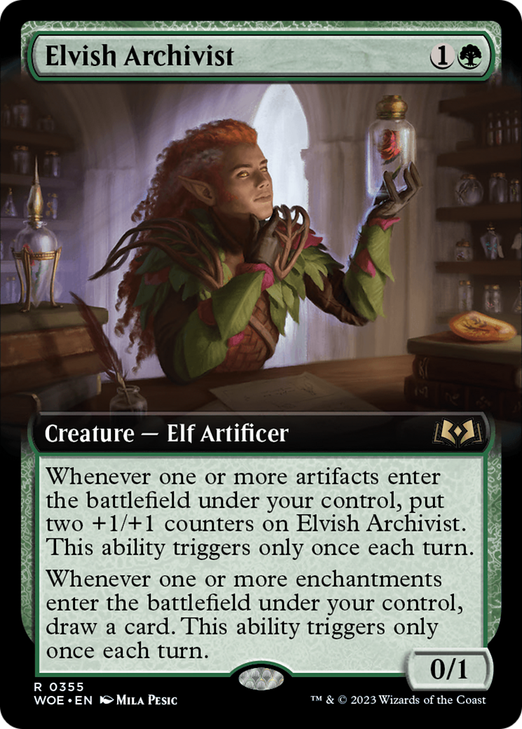 Elvish Archivist (Extended Art) [Wilds of Eldraine] | Golgari Games