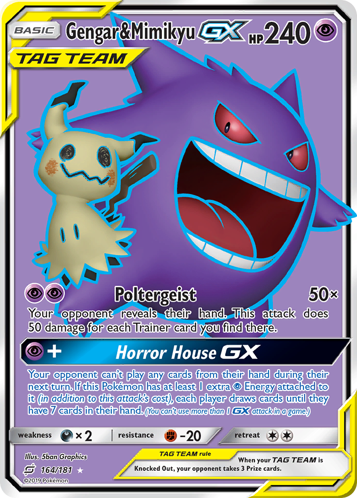 Gengar & Mimikyu GX (164/181) [Sun & Moon: Team Up] | Golgari Games