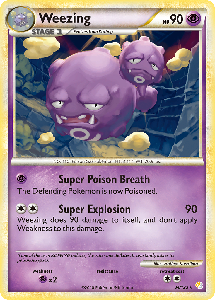 Weezing (34/123) [HeartGold & SoulSilver: Base Set] | Golgari Games