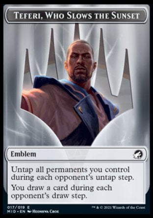 Teferi, Who Slows the Sunset Emblem [Innistrad: Midnight Hunt Tokens] | Local Legends