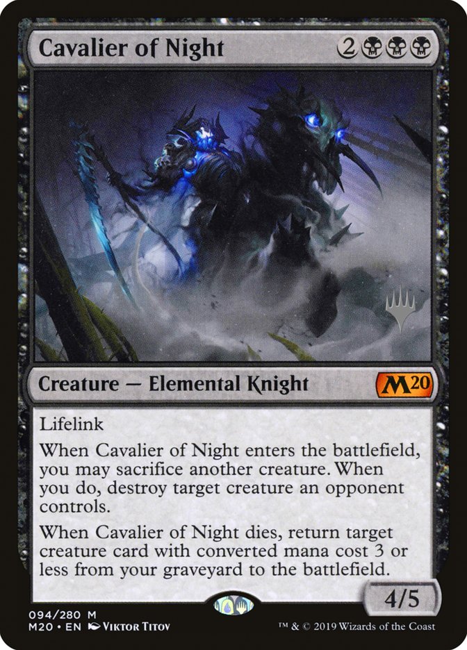 Cavalier of Night (Promo Pack) [Core Set 2020 Promos] | Golgari Games