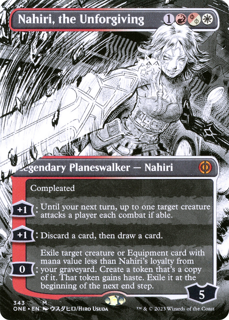 Nahiri, the Unforgiving (Borderless Manga) [Phyrexia: All Will Be One] | Golgari Games