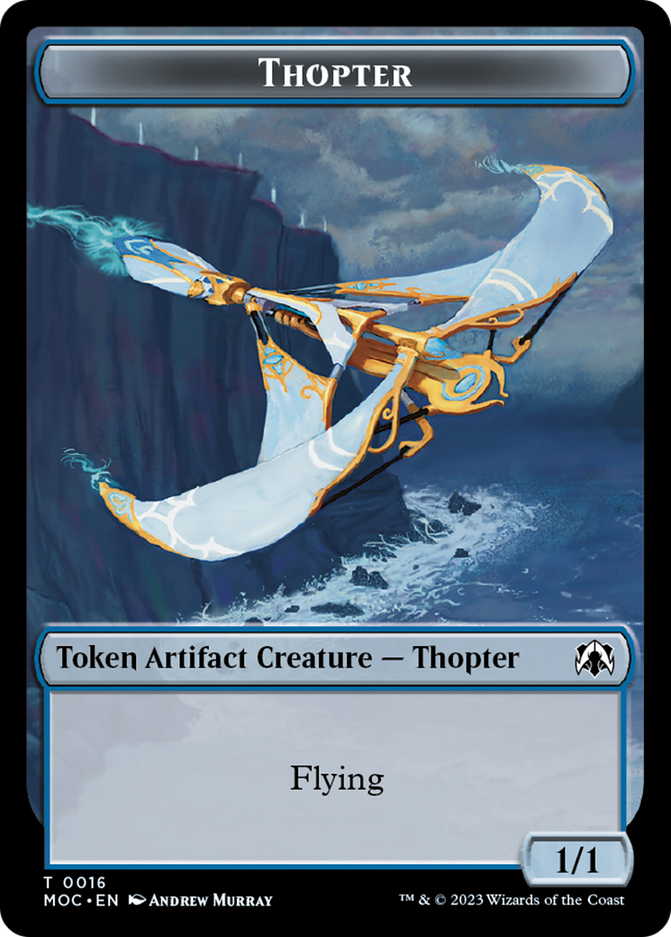 Thopter // Gold Double-Sided Token [March of the Machine Commander Tokens] | Golgari Games