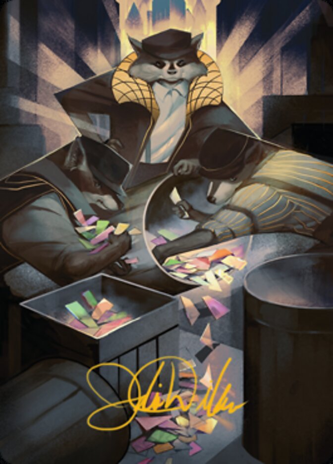 Masked Bandits Art Card (Gold-Stamped Signature) [Streets of New Capenna Art Series] | Golgari Games