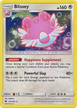 Blissey (153/214) (Cosmos Holo) [Sun & Moon: Lost Thunder] | Golgari Games