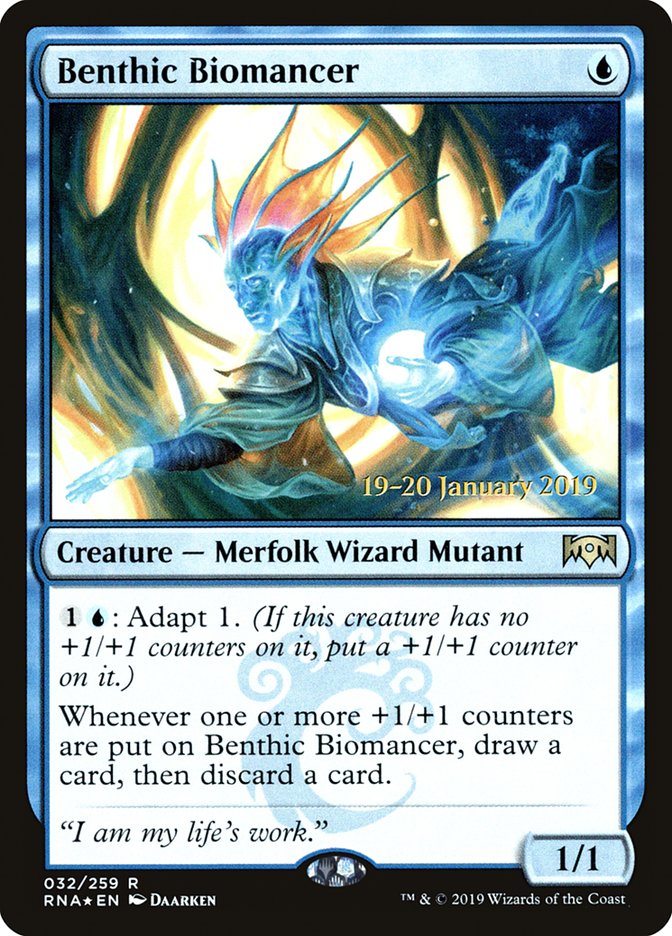 Benthic Biomancer [Ravnica Allegiance Prerelease Promos] | Golgari Games