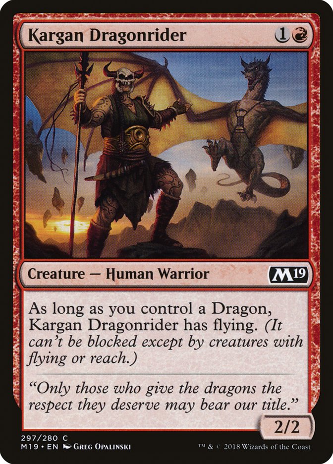 Kargan Dragonrider [Core Set 2019] | Golgari Games