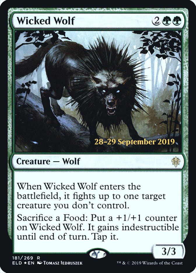 Wicked Wolf [Throne of Eldraine Prerelease Promos] | Golgari Games