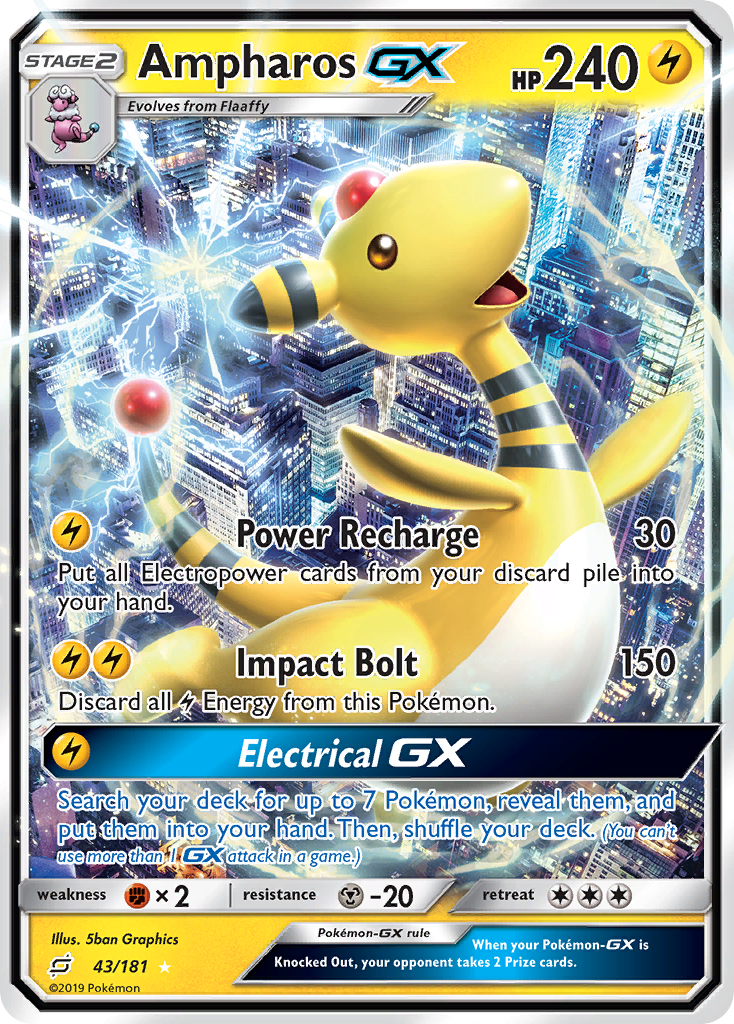 Ampharos GX (43/181) [Sun & Moon: Team Up] | Golgari Games